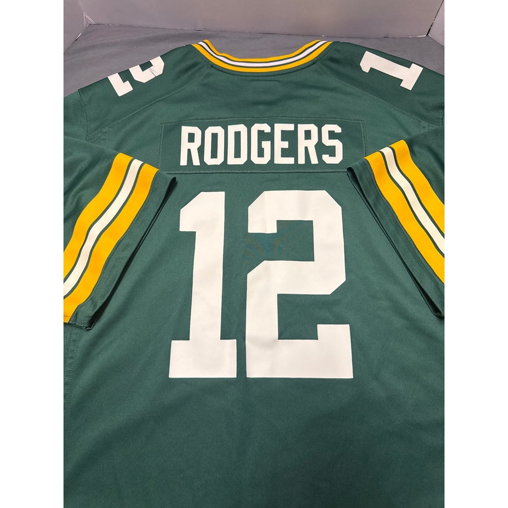 Nike Green Bay Packers Aaron Rodgers 12 On Field Jersey Green Mens 3XL - Picture 7 of 9